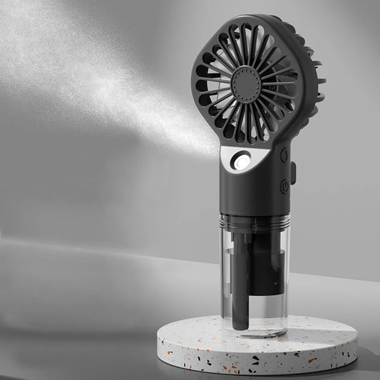 Ventilador portátil con pulverizador de agua 2 en 1 Mini ventilador de mano recargable por USB con función humidificadora y spray refrescante.
